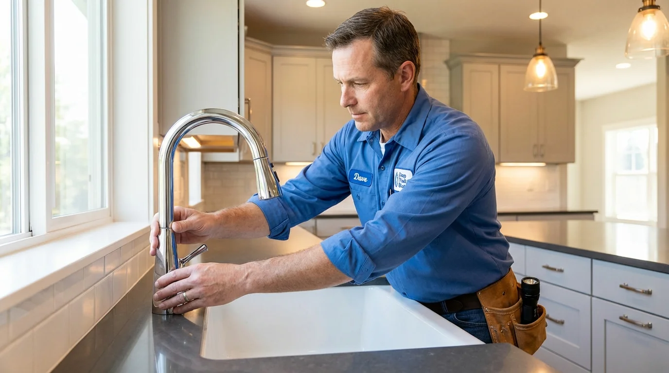 Kitchen faucet installation by Johns Plumbing LLC in Mount Airy
